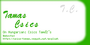 tamas csics business card